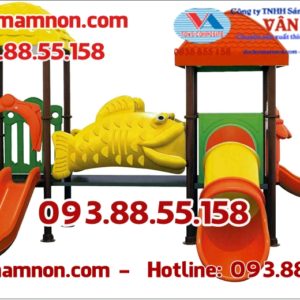 Cầu trượt nhập hai mái che cho công viên vui chơi trẻ em CTN-029 tại HCM