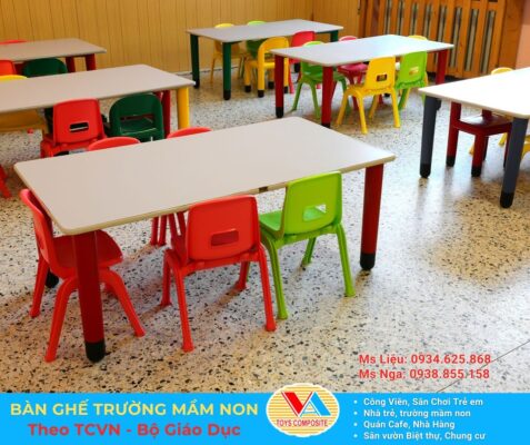 CTY Vân Anh sản xuất và thiết kế bàn ghế mầm non theo kích thường đúng tiêu chuẩn phù hợp cho tất cả trẻ mầm non Việt Nam
