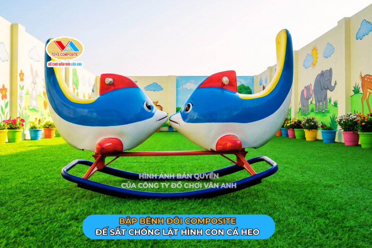 Bập Bênh Giống Đôi Con Cá Heo – Thiết Bị Sân Chơi Trẻ Em Ngoài Trời