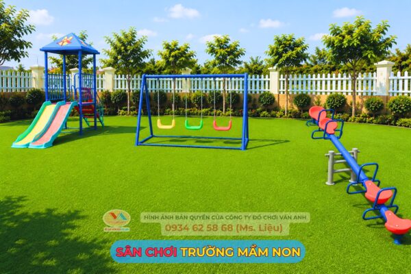 Sân chơi trường mầm non do Vân Anh sản xuất và lắp đặt