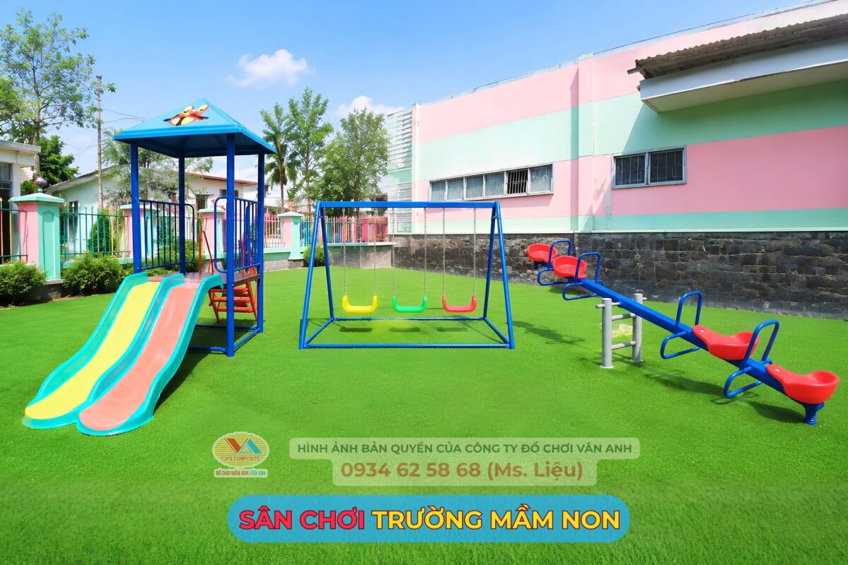 Sân chơi trường mầm non do Vân Anh sản xuất và lắp đặt