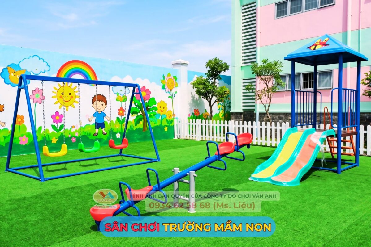 Sân chơi trường mầm non do Vân Anh sản xuất và lắp đặt