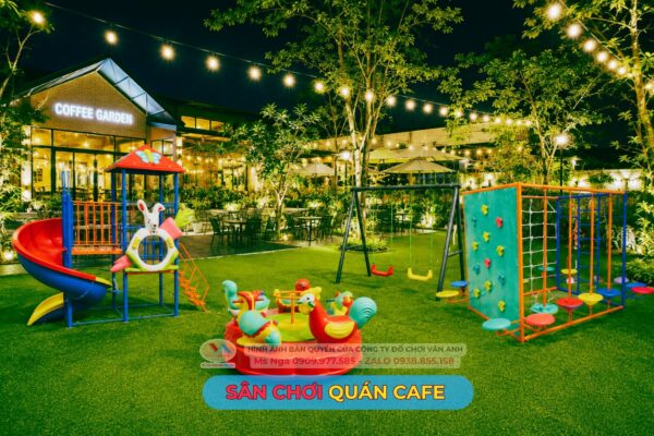 Thi công sân chơi quán cafe ngoài trời trọn gói.