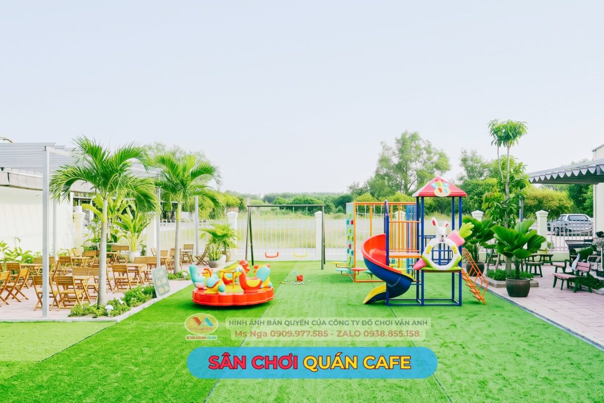Thiết bị sân chơi quán cafe ngoài trời do Vân Anh trực tiếp sản xuất.