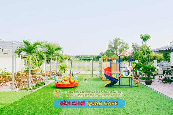 Thiết bị sân chơi quán cafe ngoài trời do Vân Anh trực tiếp sản xuất.